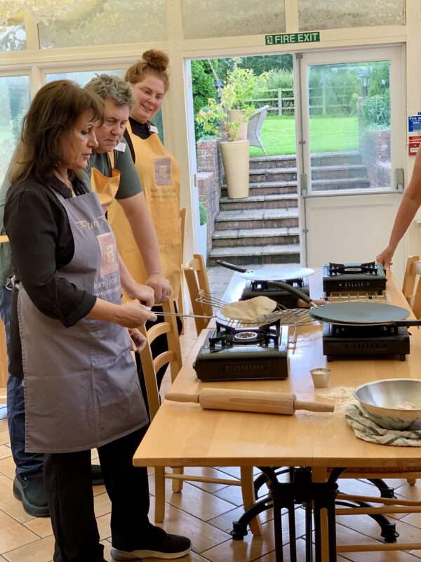 The Indian experience cookery workshop - how to make Roti - roti-making - chapatti-making