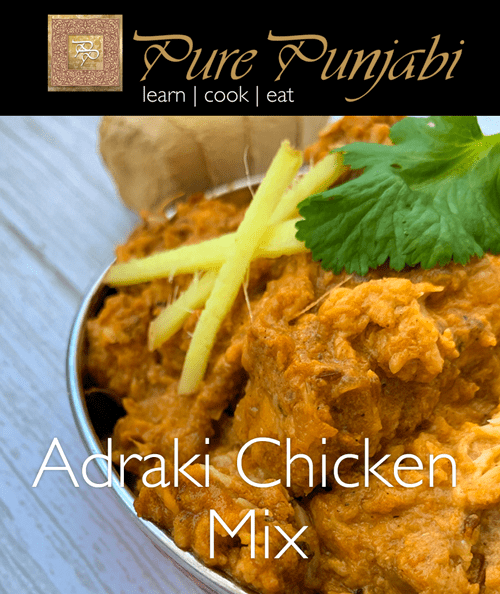 Adraki Chicken, Ginger Chicken, Punjabi Ginger Chicken, Curry kit, meal kit, Indian meal kit, Punjabi dinner, purepunjabi.co.uk