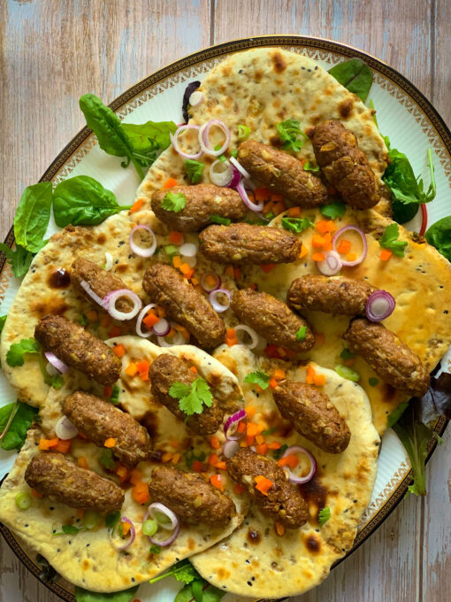 Lamb Kebabs and naan by Pure Punjabi